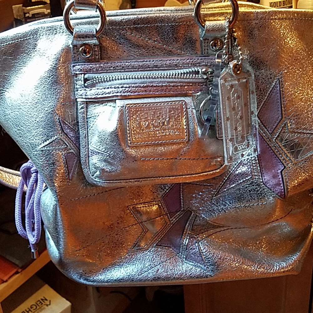 Coach Silver Poppy Star Handbag